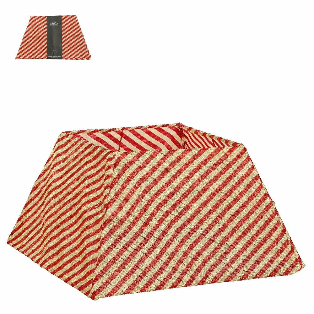 Mica decorations cache-pied de sapin de noël - l50 x l50 x h30 cm - doré, rouge