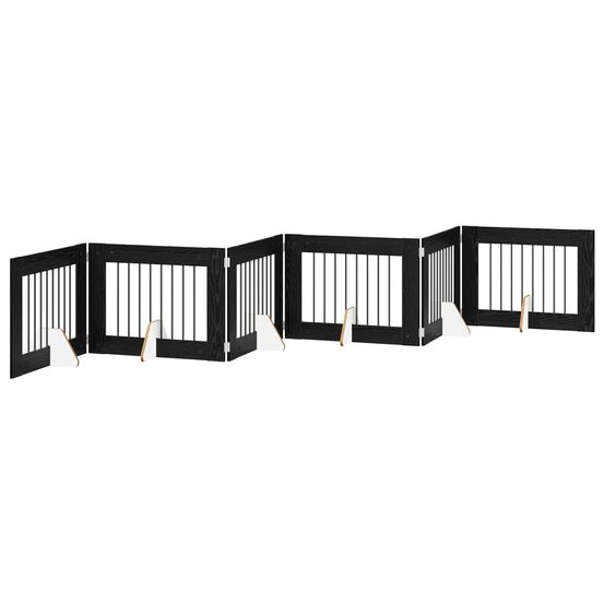 Porte de chien pliable avec supports 6 pc chêne noir 482 cm