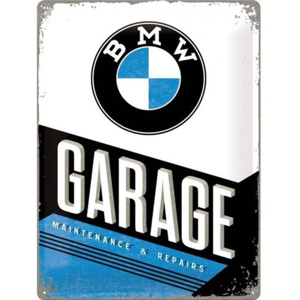 Plaque décorative en métal en relief 40 x 30 cm bmw garage