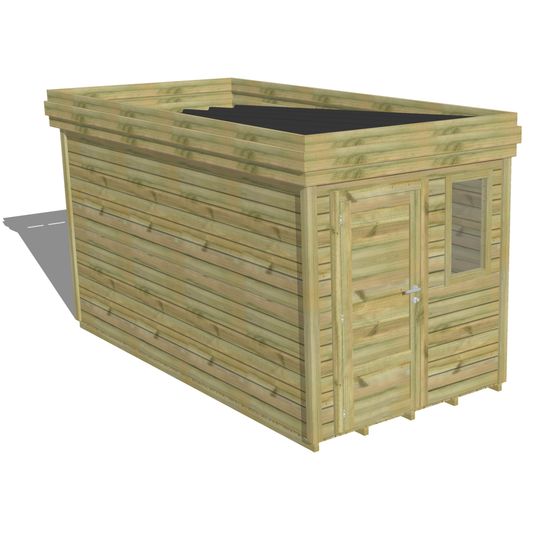 Abri de jardin bois pin traité autoclave 27mm - 2,14x4,34m / 9m2 - bac acier - plancher bois