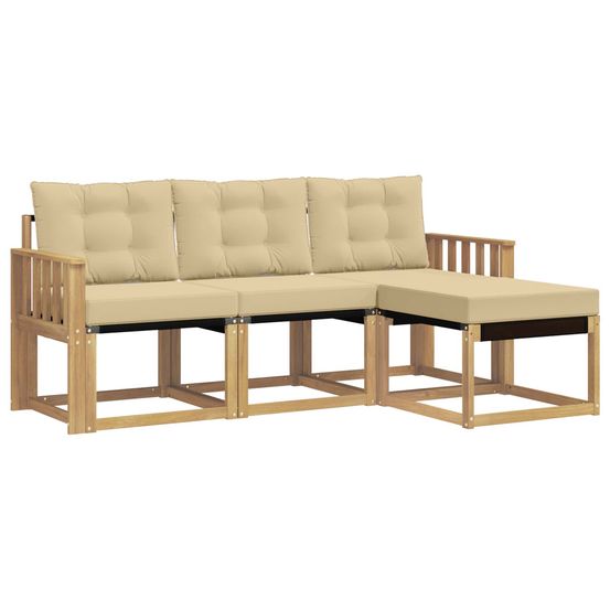 Ensemble de canapés d'extérieur 4 pc blanc et beige
