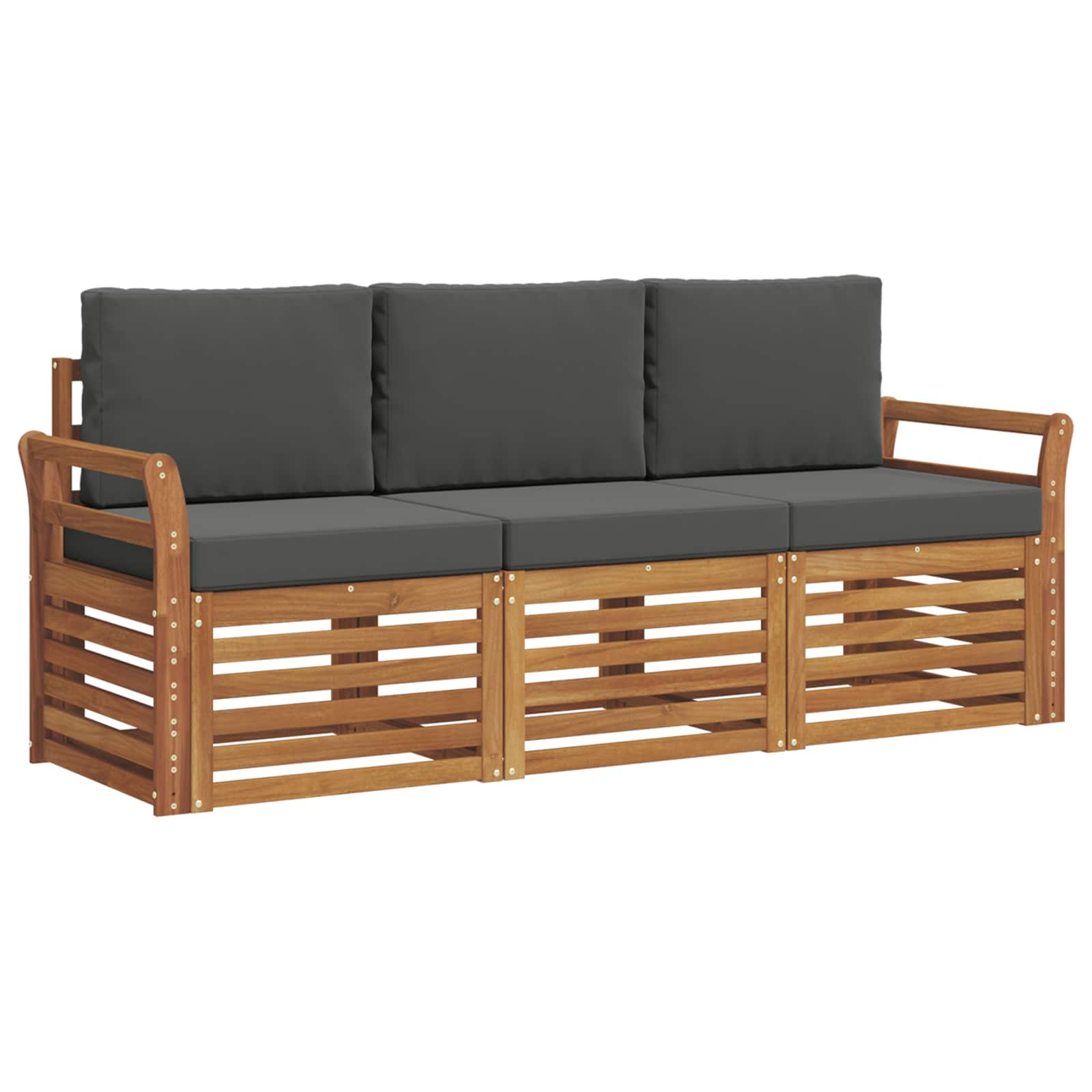 Ensembles de canapés avec coussin 3 pcs naturel et anthracite