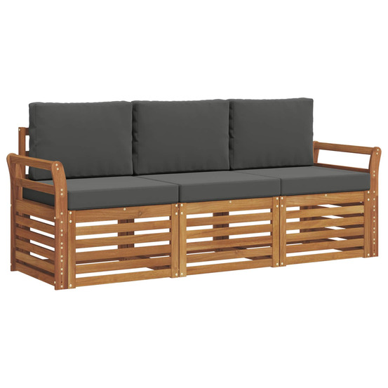 Ensembles de canapés avec coussin 3 pcs naturel et anthracite