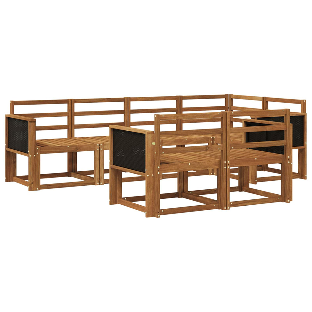Ensemble de canapés d'extérieur 7 pcs naturel