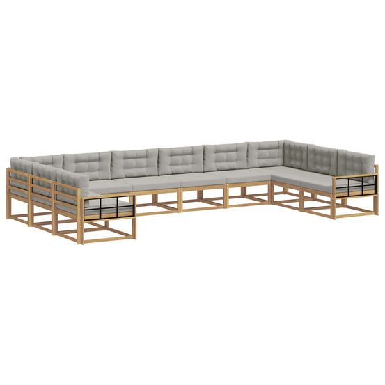 Ensemble de canapés d'extérieur 10 pc blanc et gris clair