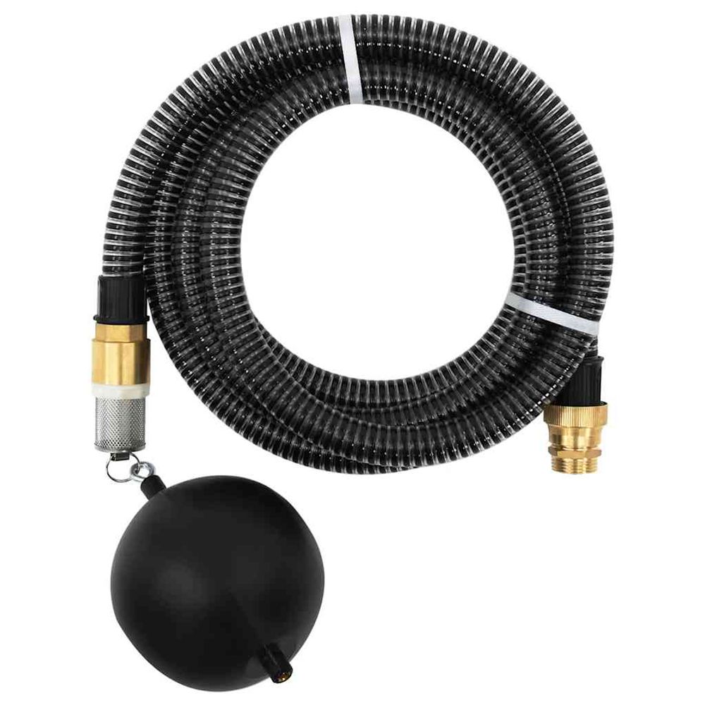 Tuyau d'aspiration avec raccords en laiton noir 1,1