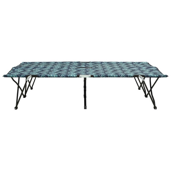 Chaise longue pliable 2 places motif de feuilles acier