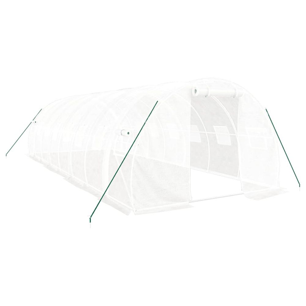Serre avec cadre en acier blanc 24 m² 8x3x2 m