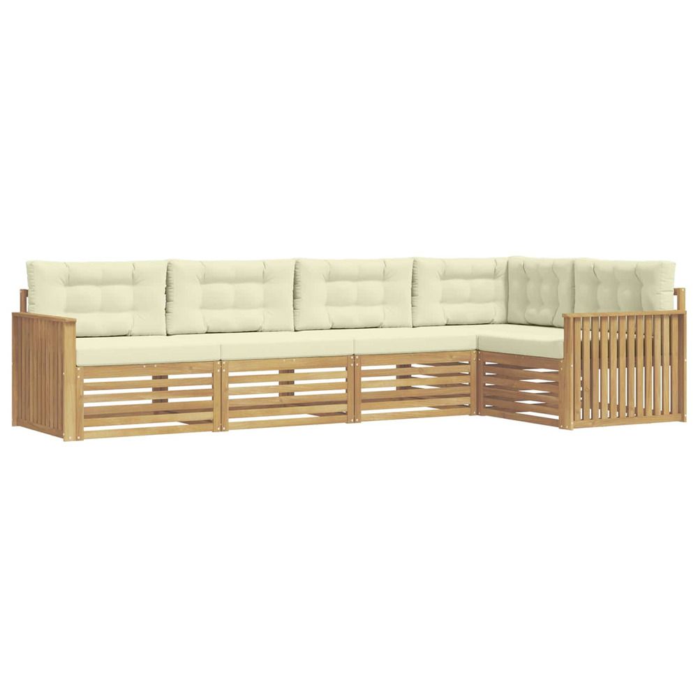 Ensemble de canapés d'extérieur 5 pc blanc et crème polyester