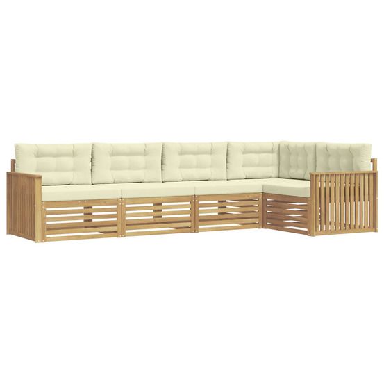 Ensemble de canapés d'extérieur 5 pc blanc et crème polyester