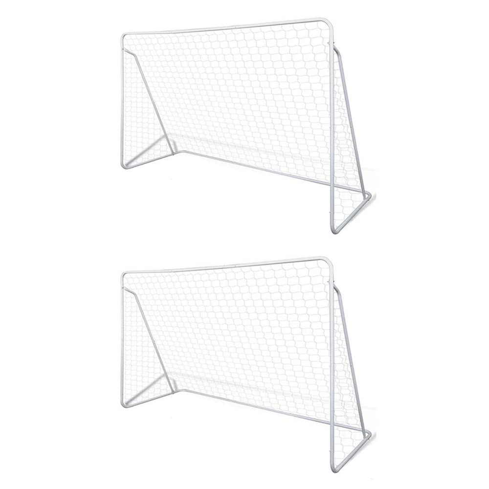 Filets de but de football acier 2 pcs 240x90x150 cm