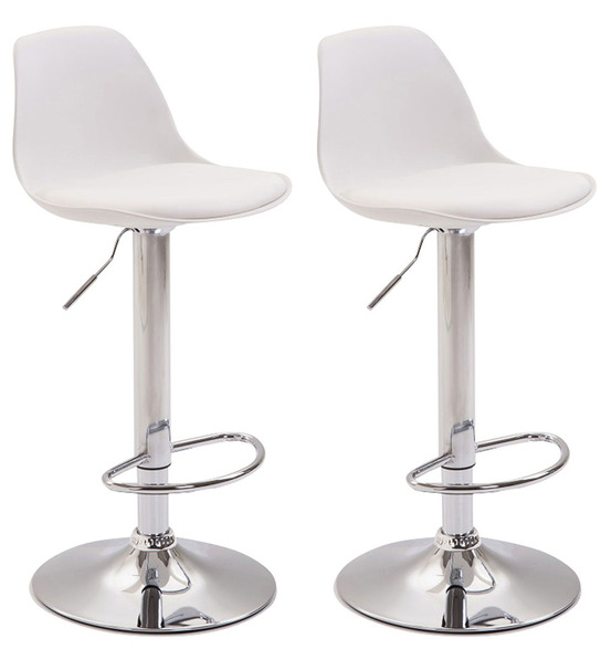 Lot de 2 tabourets de bar kiel plastique chromé