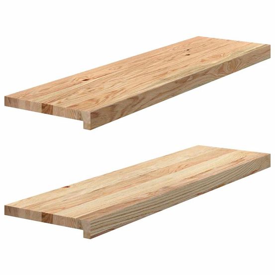 Marches d'escalier 2 pcs non traité 90x30x2cm bois chêne massif