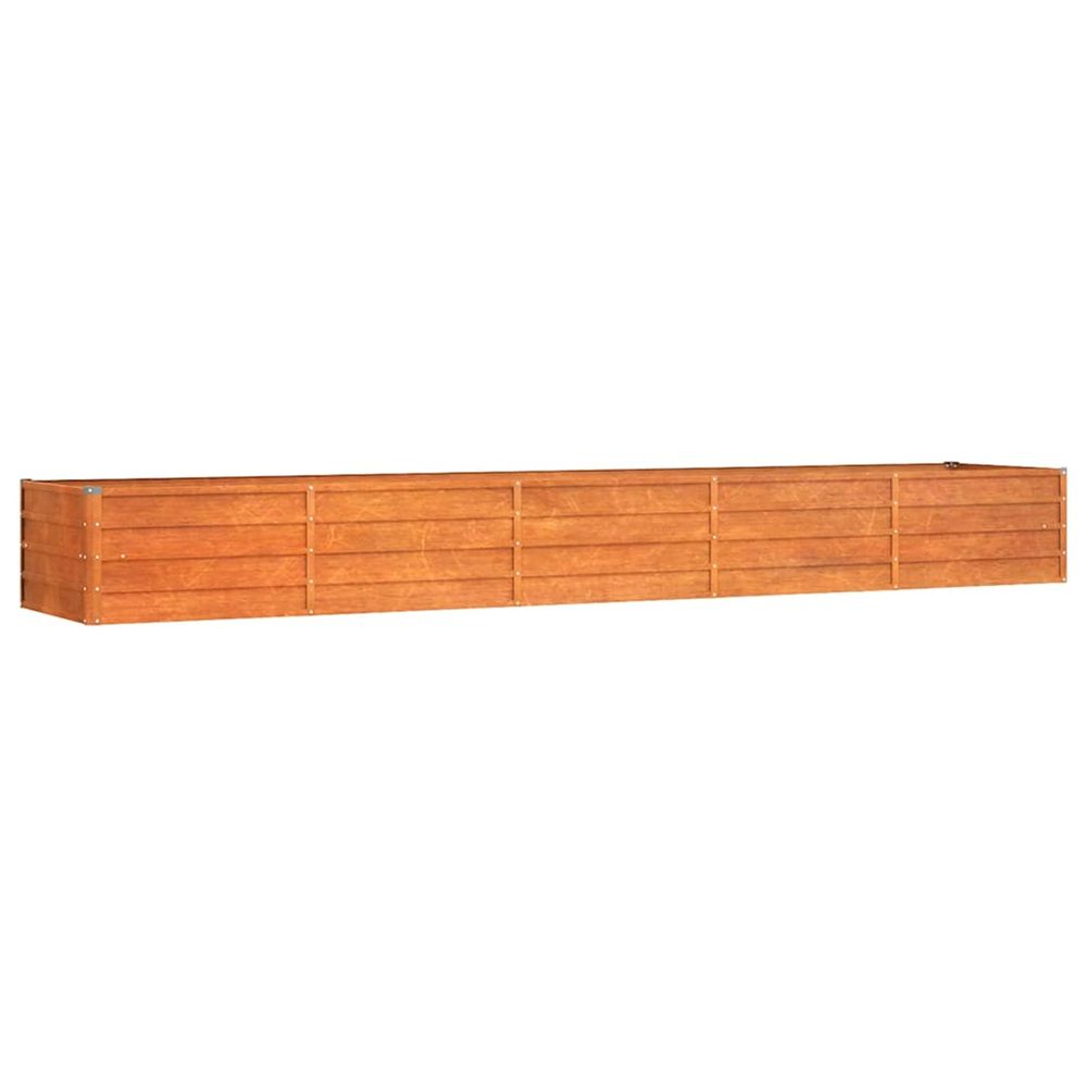 Lit surélevé de jardin rouillé 400x80x45 cm acier corten