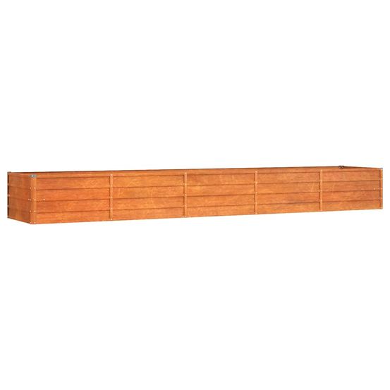 Lit surélevé de jardin rouillé 400x80x45 cm acier corten