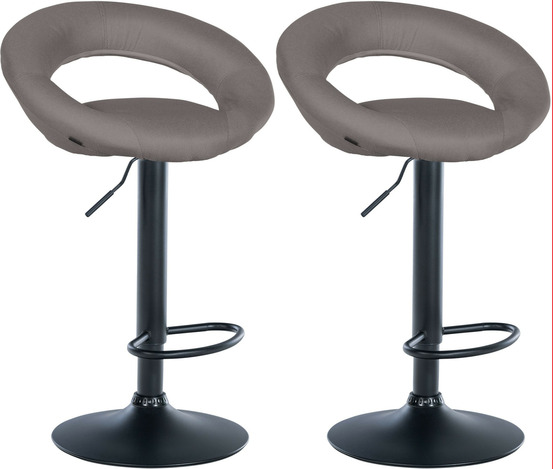 Lot de 2 tabourets de bar olinda tissu noir