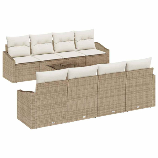 Ensemble de canapés avec coussin 7 pcs beige et crème polyrotin