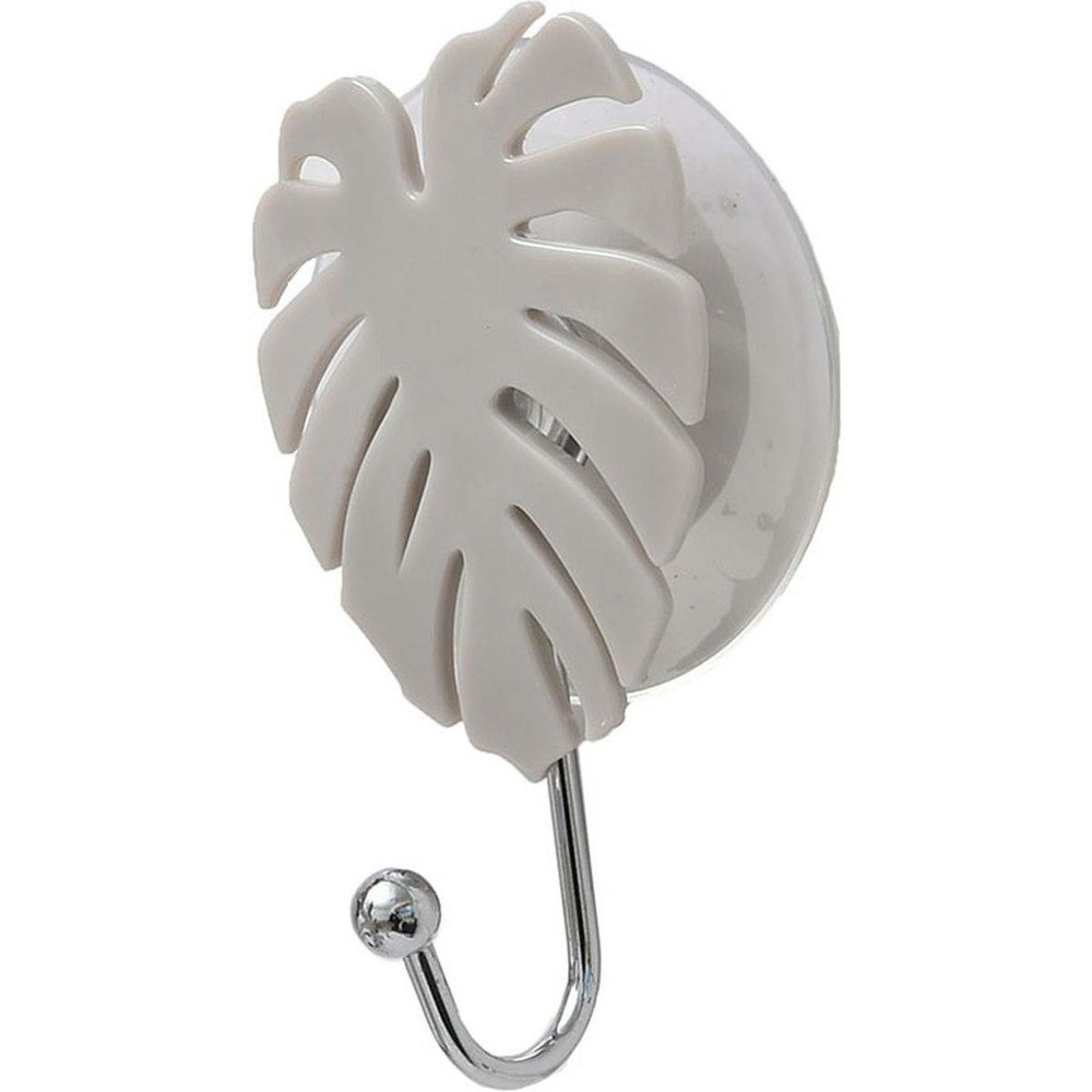 Crochet feuille ps sur ventouse - taupe