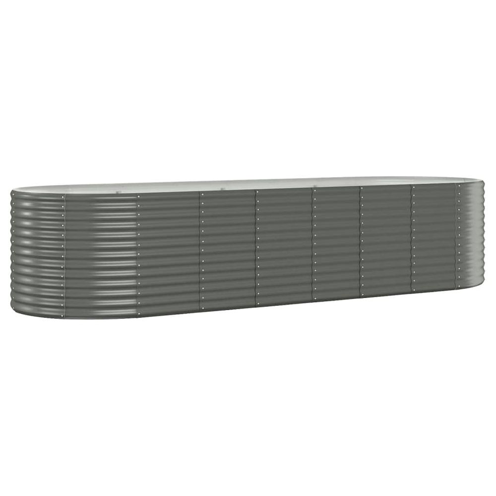 Lit surélevé de jardin acier galvanisé 322x100x68cm gris