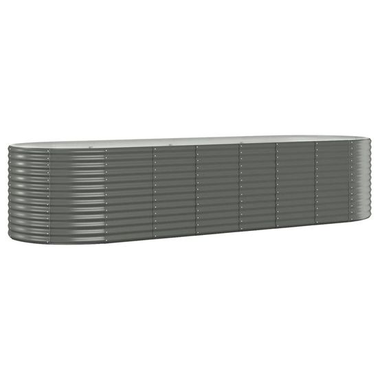 Lit surélevé de jardin acier galvanisé 322x100x68cm gris