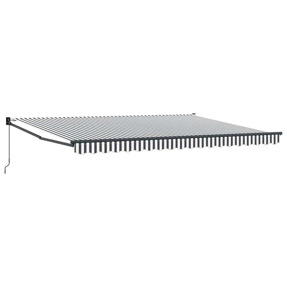 Auvent rétractable anthracite et blanc 4,5x3 m tissu/aluminium