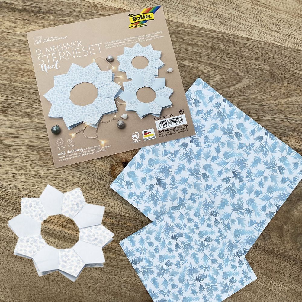 Kit d'étoiles en papier de noël à construir diy