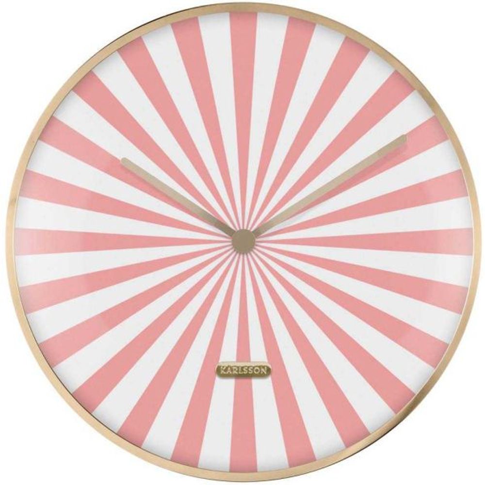 Horloge en métal candy swirl dome rose
