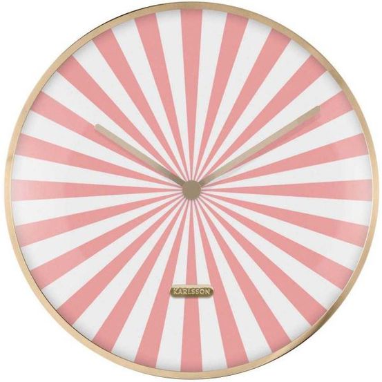 Horloge en métal candy swirl dome rose