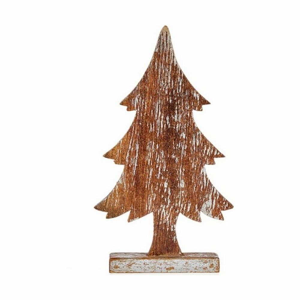Sapin de noël marron 5 x 39 x 21 cm argenté bois