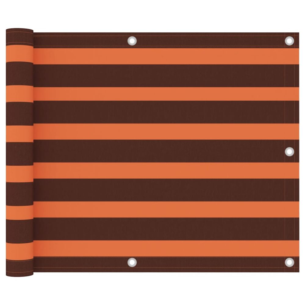 Écran de balcon orange et marron 75x600 cm tissu oxford