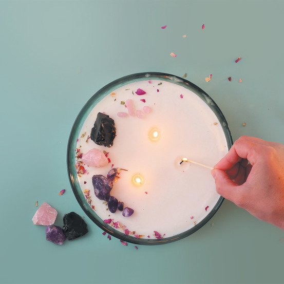 Kit diy - coffret bougie lithothérapie xxl