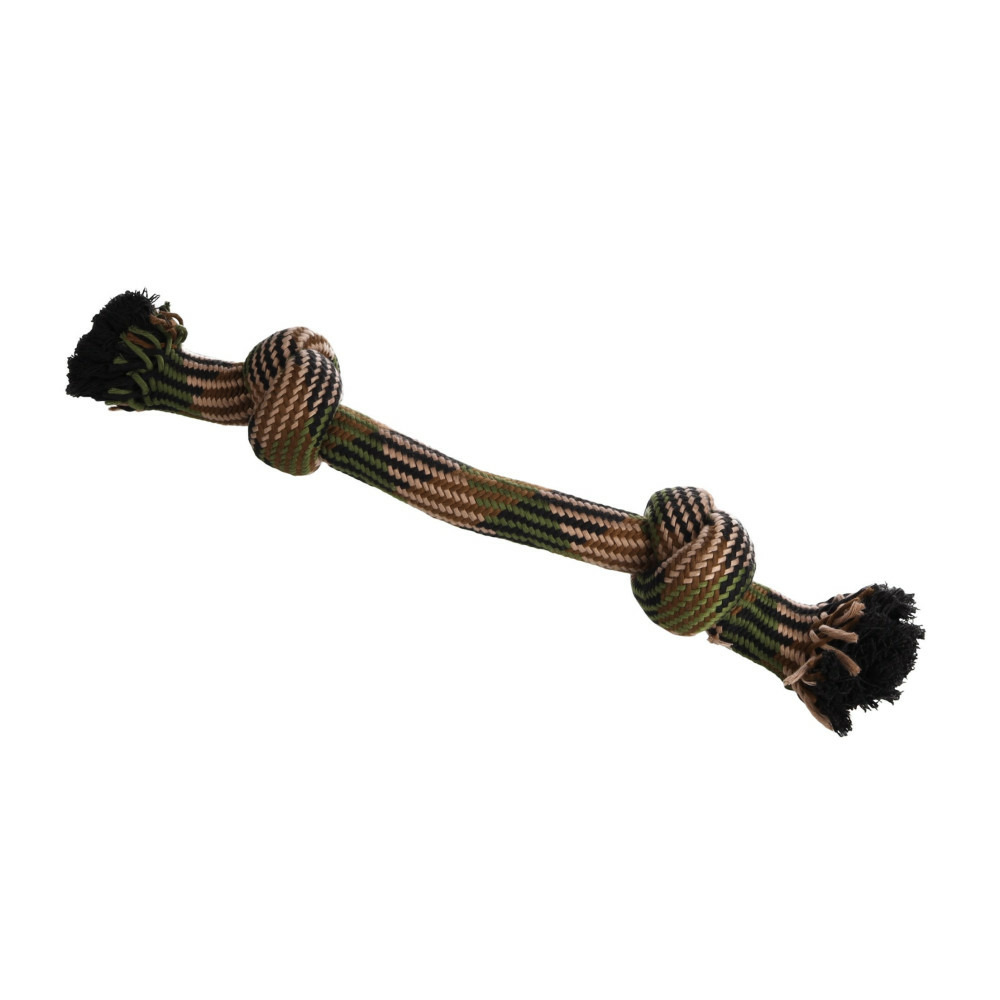 Jouet corde avec 2 nœuds camouflage ø 10 x 53 cm pour chien