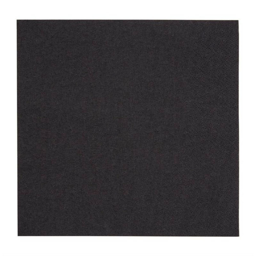 Serviettes snacking 2 plis pliage 1/4 recyclable 330 mm noires - lot de 2000 - fiesta