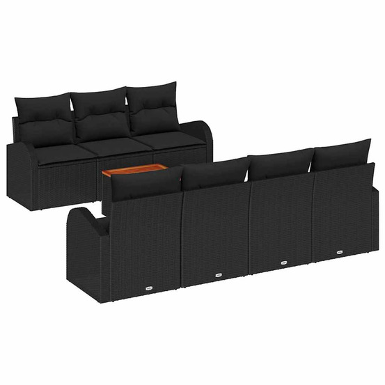 Ensemble de canapé de jardin 8 pcs noir