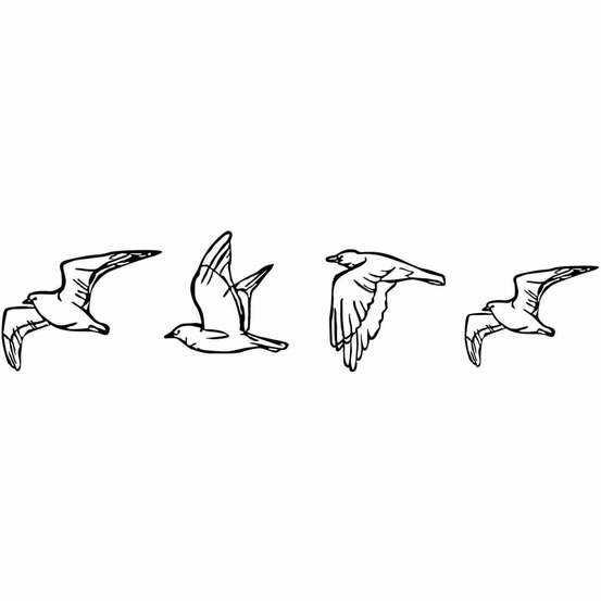 Décoration murale en métal oiseaux en vol modèle 3