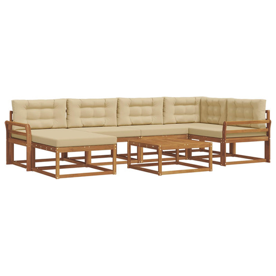 Ensemble de canapés d'extérieur 7 pcs naturel et beige