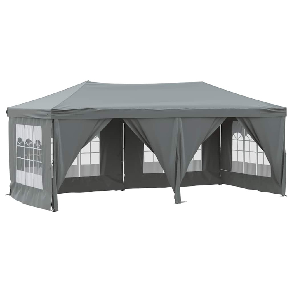 Tente de réception pliable avec parois anthracite 3x6 m