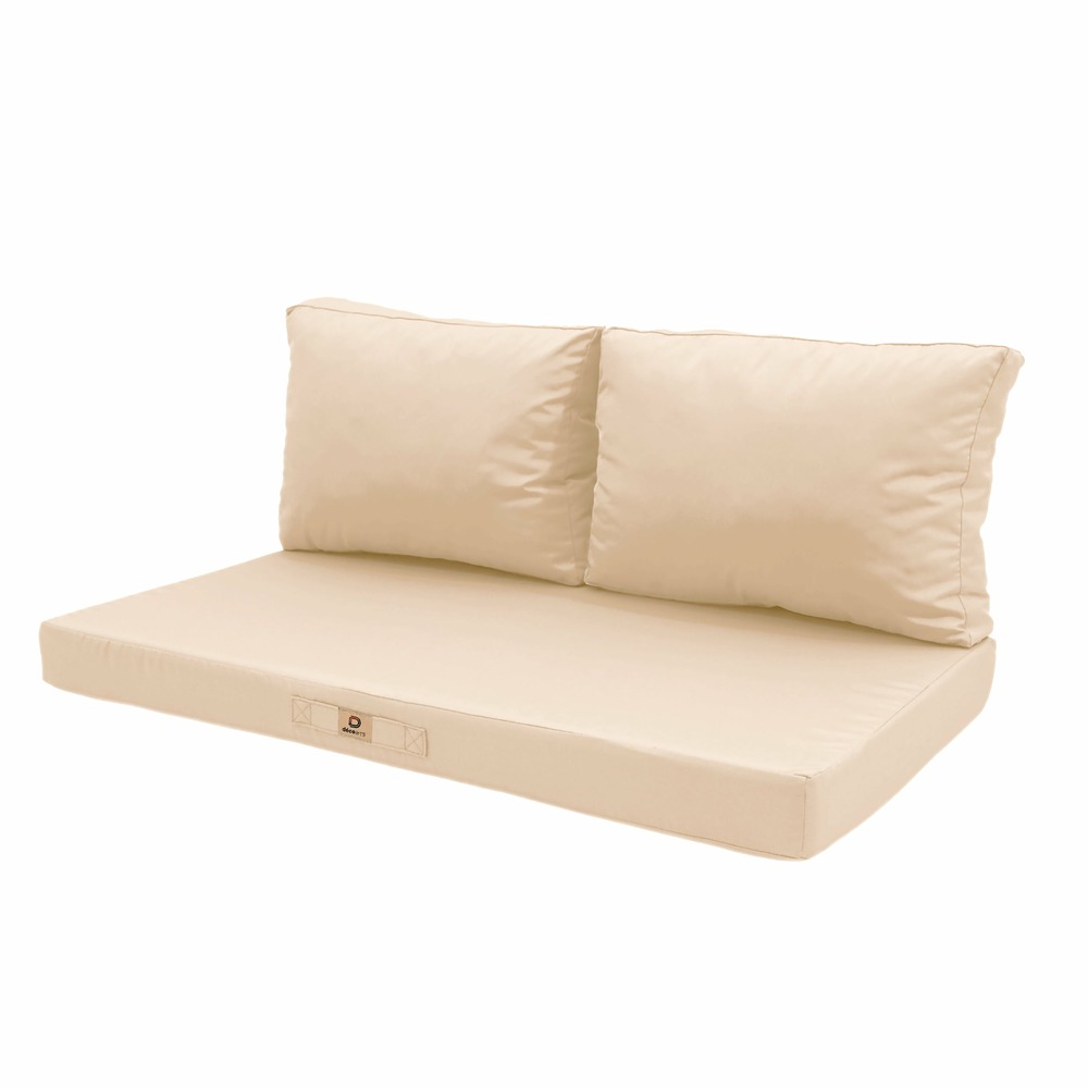 Coussins pour salon de jardin déhoussable 100x50cm beige