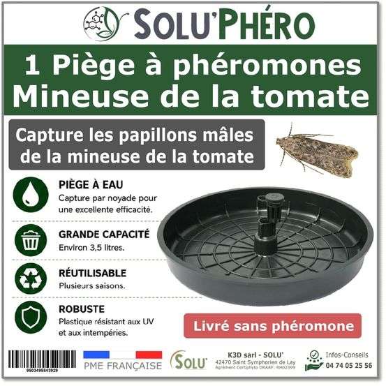 Piège pour capturer la mineuse de la tomate, solu'phéro - vendu à l'unité