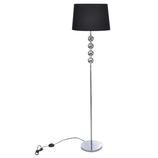 Lampadaire avec support haut 4 boules Noir