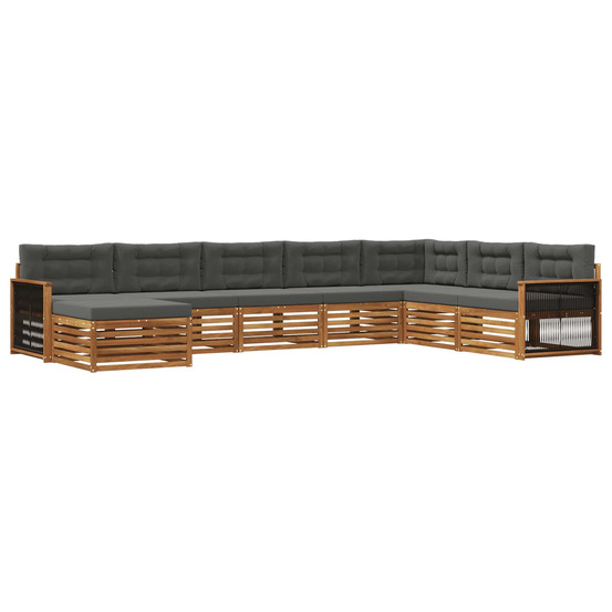 Ensemble de canapés d'extérieur 8 pcs naturel et anthracite
