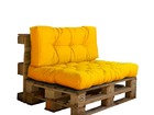Lot coussins extérieur pour palette jaune miel 120x80 imperméables anti-uv decoarts