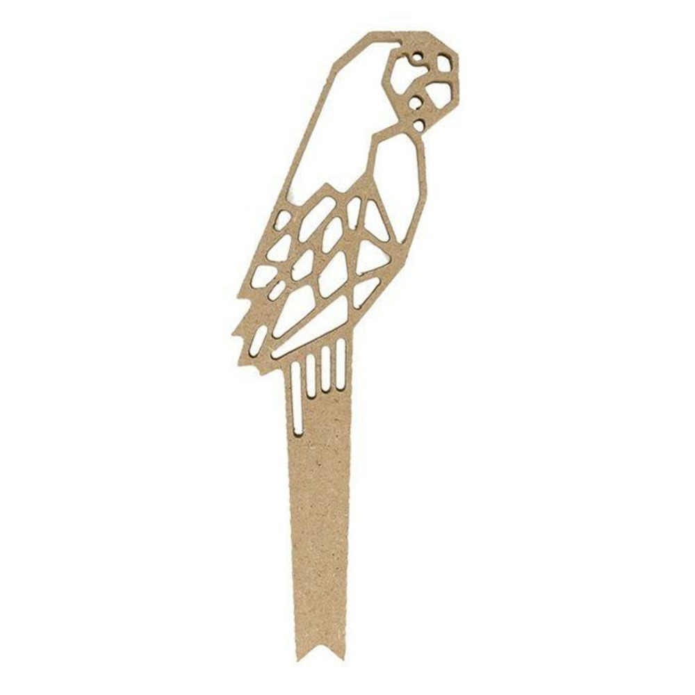 Silhouette en bois mdf origami - perroquet 25 cm