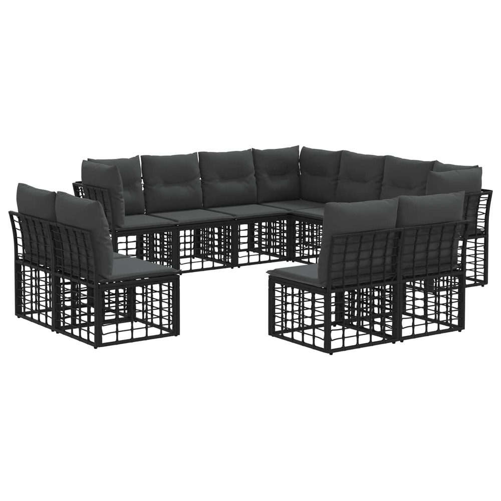 Ensemble de canapés d'extérieur noir polyester