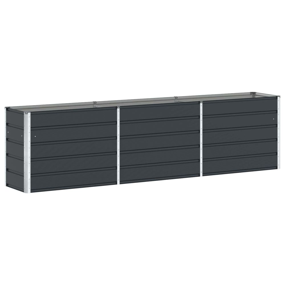 Jardinière d'extérieur anthracite 290 x 50 x 75 cm acier galvanisé