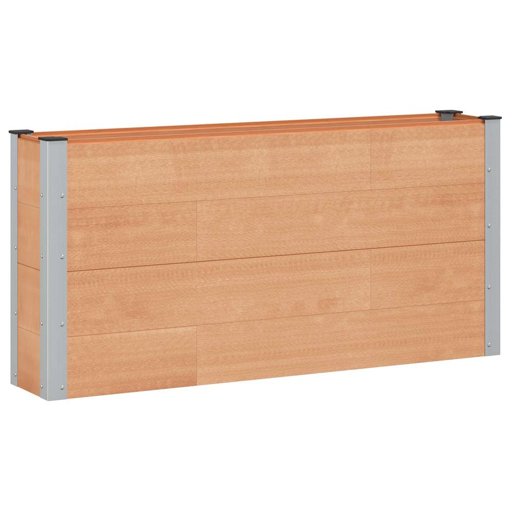 Jardinière surélevée marron 150 x 30 x 72 cm wpc et aluminium