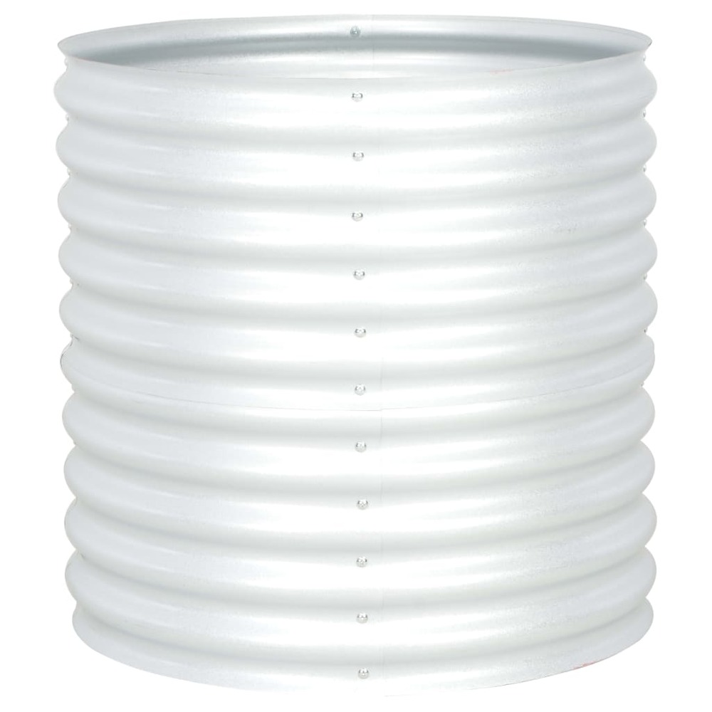 Jardinière lit surélevé plantes fleurs jardin 80 x 80 x 81 cm acier galvanisé argenté