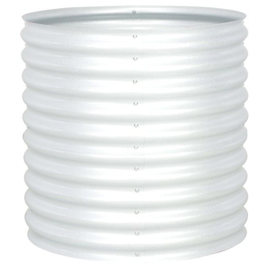 Jardinière lit surélevé plantes fleurs jardin 80 x 80 x 81 cm acier galvanisé argenté