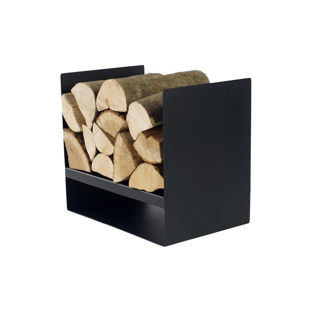 Porte Bûches Rectangulaire LUIS En Acier Noir 120x40x20 Cm COOK KING | Brico Cash