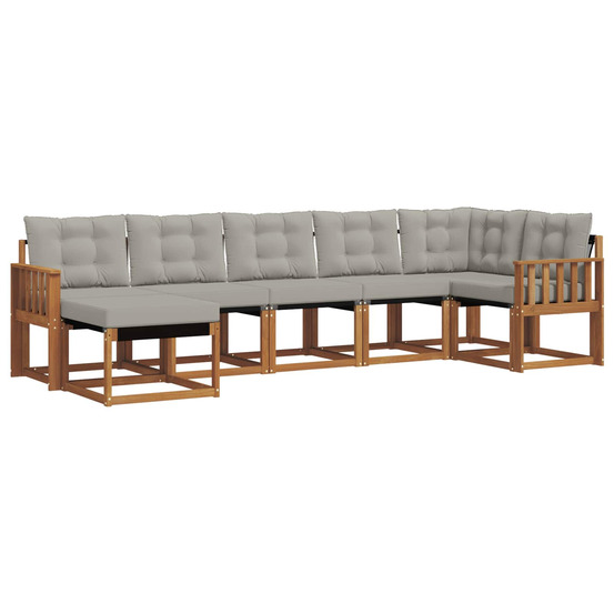 Ensemble de canapés d'extérieur 7 pcs gris naturel et clair